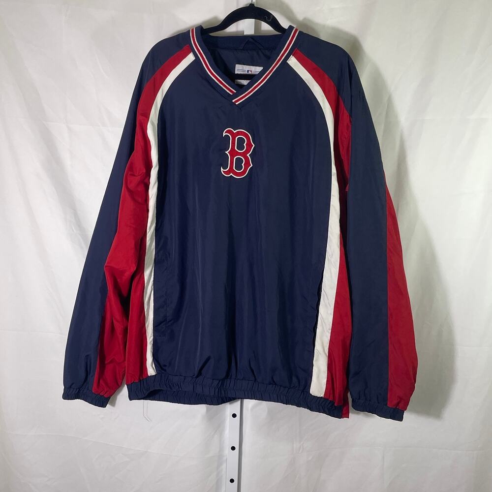 MLB Boston Red Sox Pullover Jacket - Mens Size XXL - Blue/Red